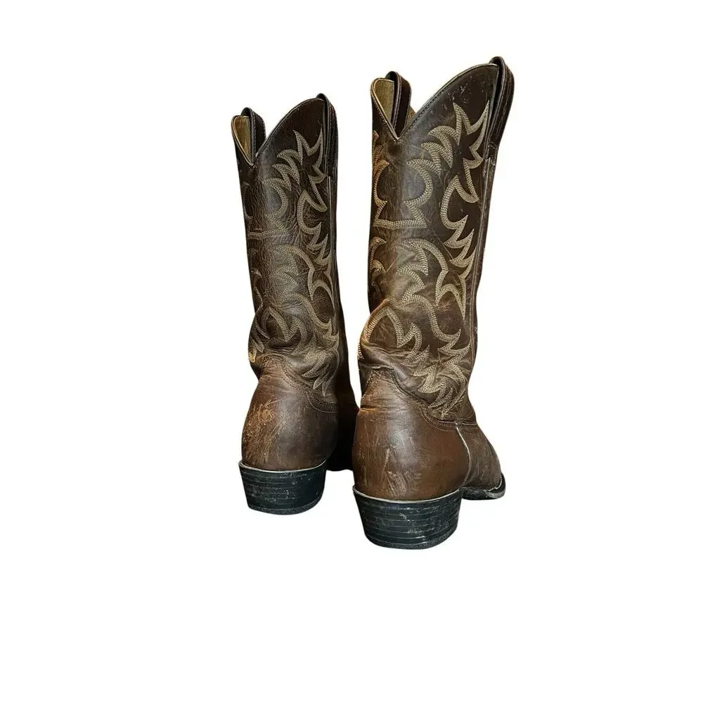 Men’s Ariat 34725 Size 11D Heritage‎ R Toe Western Brown Leather Boots 15” Tall